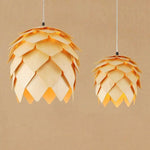 Suspension Led Fleur Bois Pétales Luminaire Chambre