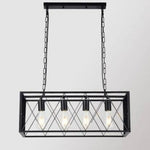 Suspension Led Métal Industrielle Loft 4 Lampes Luminaire Chambre