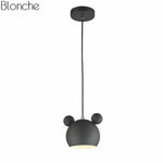 Suspension Led Mickey Colorée Noir Luminaire Chambre