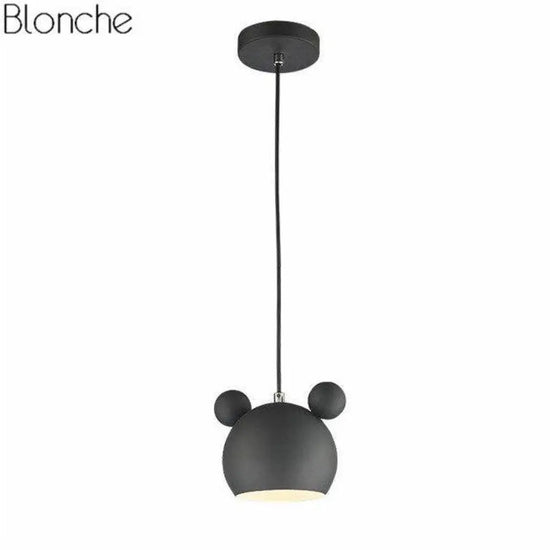 Suspension Led Mickey Colorée Noir Luminaire Chambre