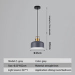 Suspension Led Nordique Métal Haston C - Gris / Chaude Luminaire Chambre