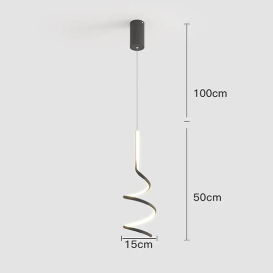 Suspension Led Ondulée Minimaliste Polino Luminaire Chambre