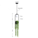 Suspension Led Ovale Métal Noir Moderne Luminaire Chambre