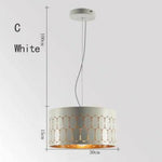 Suspension Led Rétro Abat-Jour Métal C / Blanc Luminaire Chambre