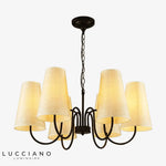 Suspension Led Rétro Métal Tissus Luminaire Chambre