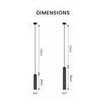 Suspension Led Tube Cylindre Luminaire Chambre
