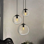 Suspension Led Verre Boule Living Luminaire Chambre
