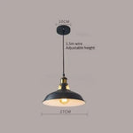 Suspension Métal Industrielle Avec Abat-Jour Noir Et Blanc - 27 Cm Luminaire Chambre