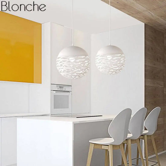 Suspension Moderne Boule Trouée (Multicolore) Luminaire Chambre