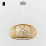 Suspension Ovale Japonaise En Bambou Luminaire Chambre