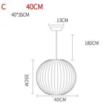 Suspension Papier Style Japonais Moderne C - 40Cm Luminaire Chambre