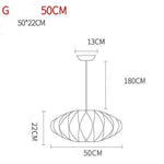 Suspension Papier Style Japonais Moderne G - 50Cm Luminaire Chambre