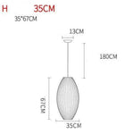 Suspension Papier Style Japonais Moderne H - 35Cm Luminaire Chambre
