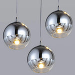 Suspension Sphérique Chrome Verre Luminaire Chambre
