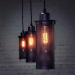 Suspension Vintage Industrielle Grillagée Luminaire Chambre