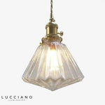 Suspension Vintage Verre Et Laiton Luminaire Chambre