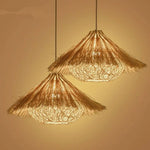 Triangle En Paille Tissé Luminaire Chambre