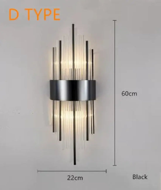 Voici Le Titre Transformé: Applique Murale En Cristal Élégante Design Contemporain Type D Noir /
