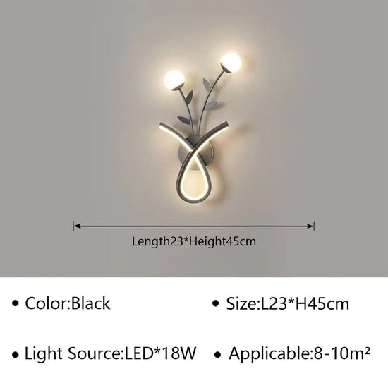 Voici Le Titre Transformé: Applique Murale Led Design Minimaliste Chic C Noir / Blanc Naturel
