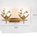 Voici Le Titre Transformé: Applique Murale Led Marbre Doré Élégant 2 Lampes / 43 5 X 25 7Cm Chambre