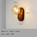 Voici Ma Transformation: Applique Murale Led Design Épuré Bois A-Verre Ambré / Lumière Chaude